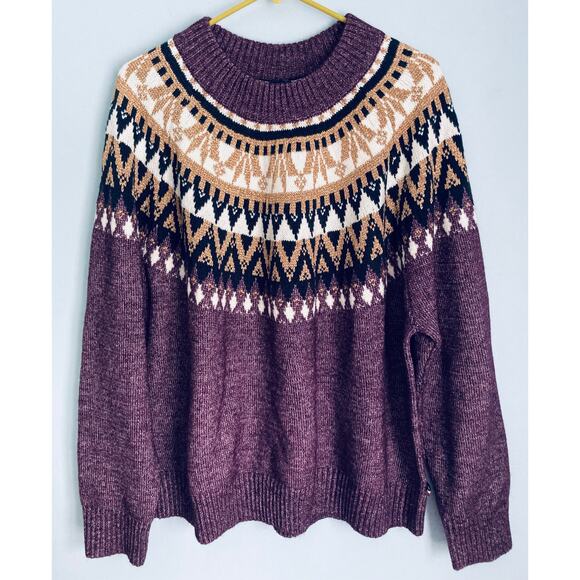 Tommy Hilfiger Sweater 2X Purple and Gold Shimmer NWT - Picture 2 of 9